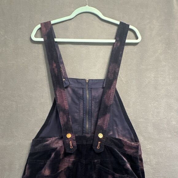 Anthropologie PILCRO Slim Corduroy Overalls Size 29 Purple Tie Dye Jumpsuit - Picture 8 of 16